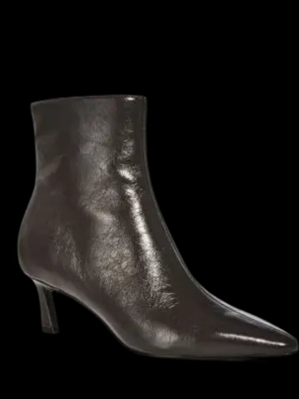 AQUA Selma Gray Leather Pointed-Toe Ankle Boots Size 7.5